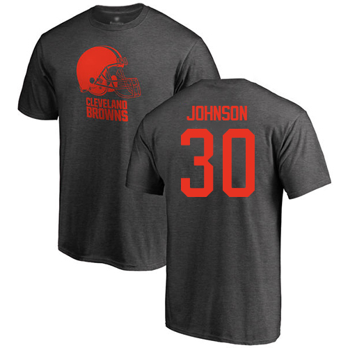 Men Cleveland Browns D Ernest Johnson Ash Jersey #30 NFL Football One Color T Shirt->cleveland browns->NFL Jersey